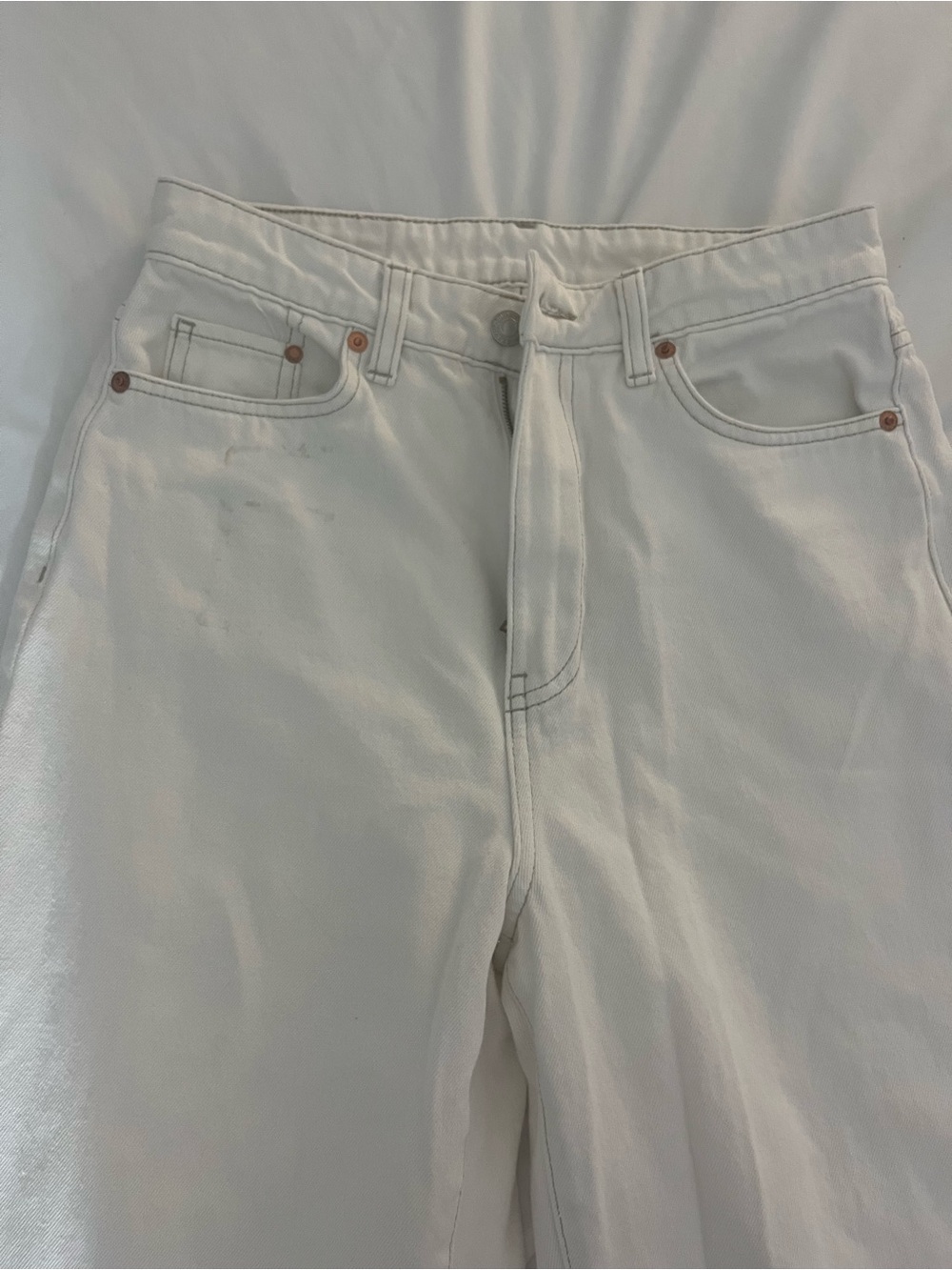 H&M White Straight-Leg Women's Jeans